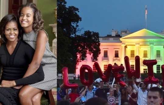 Michelle and Malia