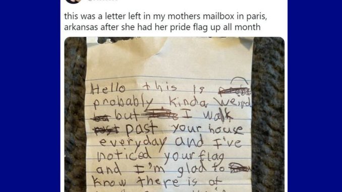 Arkansas pride flag note